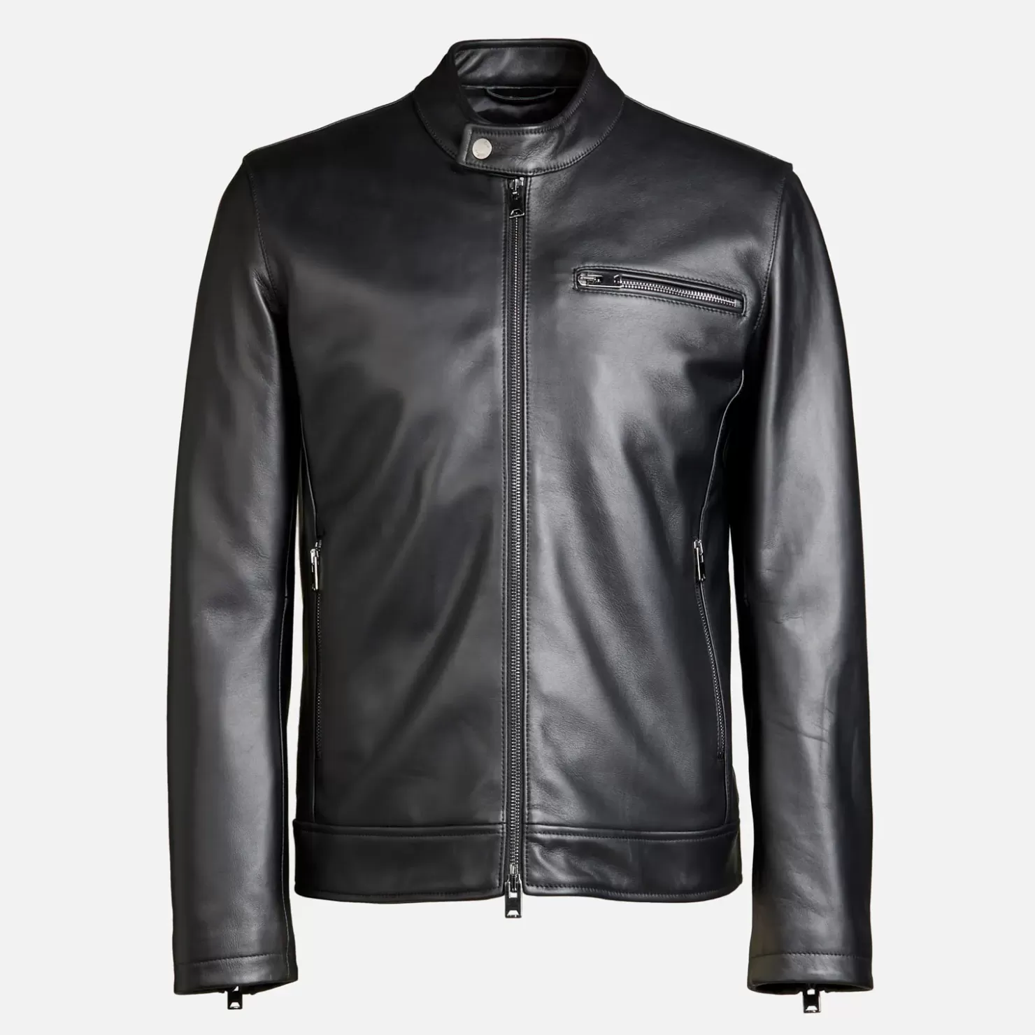 Bekleidung<Hogan Bikerjacke Aus Leder Schwarz