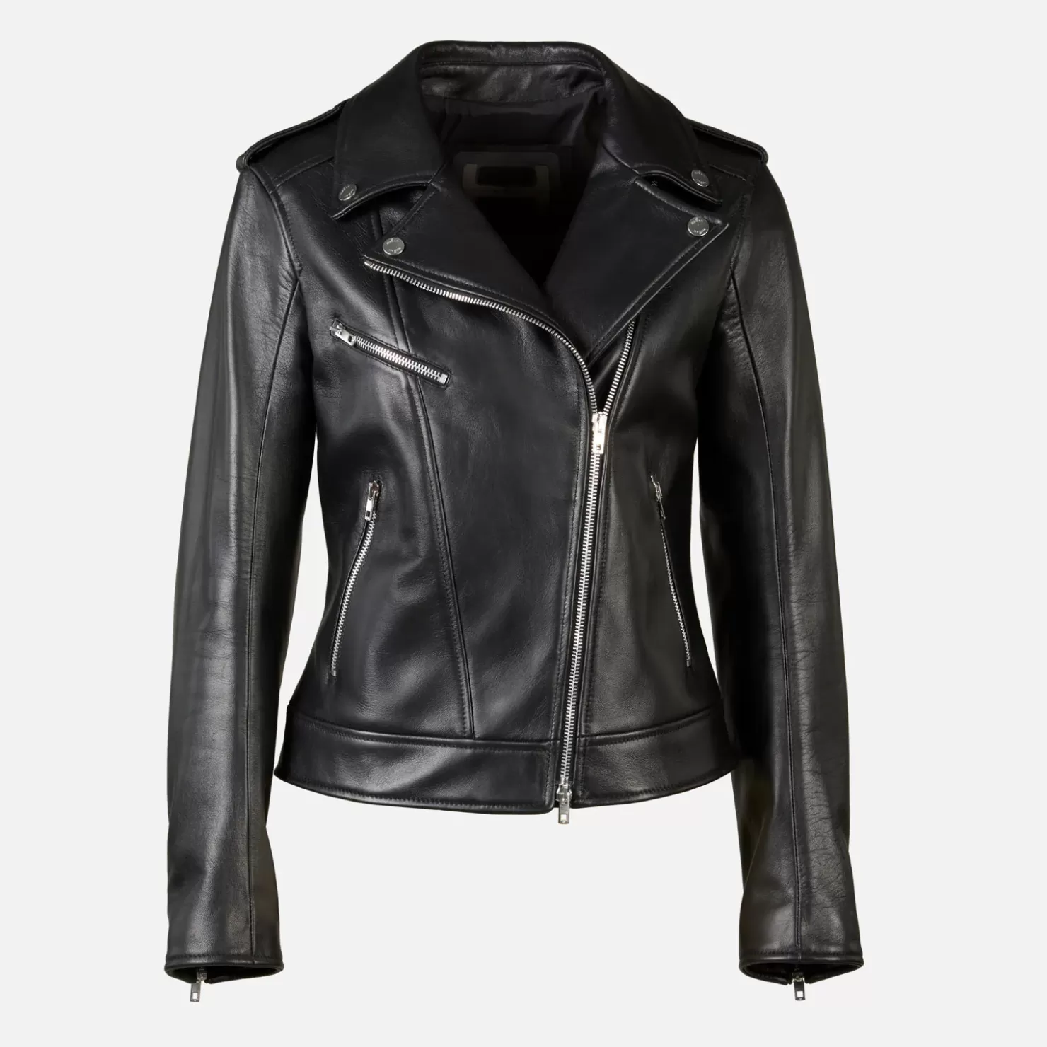 Bekleidung<Hogan Bikerjacke Aus Leder Schwarz