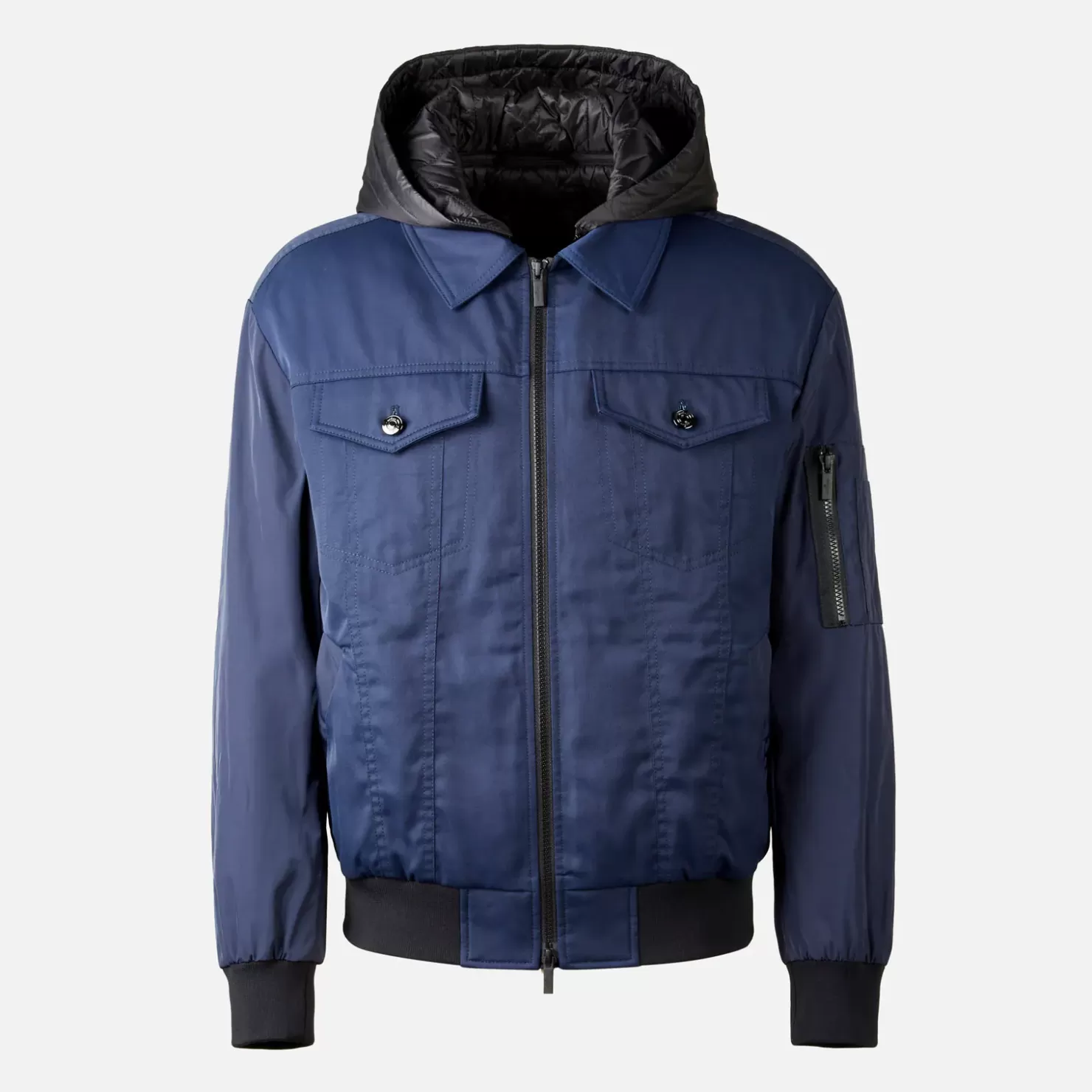 Bekleidung<Hogan Bomberjacke Mit Kapuze Blau/ Schwarz