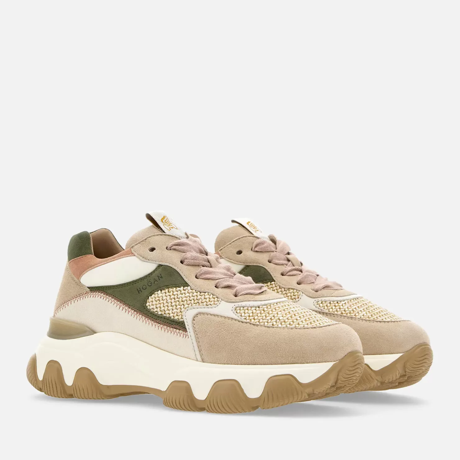 Chunky Sneakers<Hogan Hyperactive Beige/ Grun/ Rosa