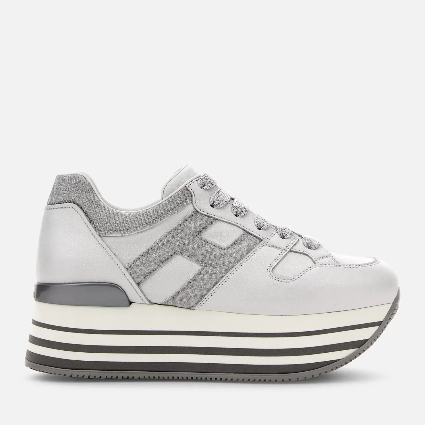 Plateauschuhe<Hogan Maxi H222 Silber/ Weiss