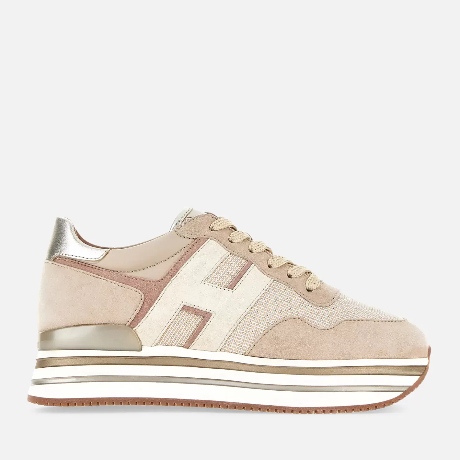 Plateauschuhe<Hogan Midi H222 Rosa/ Elfenbein