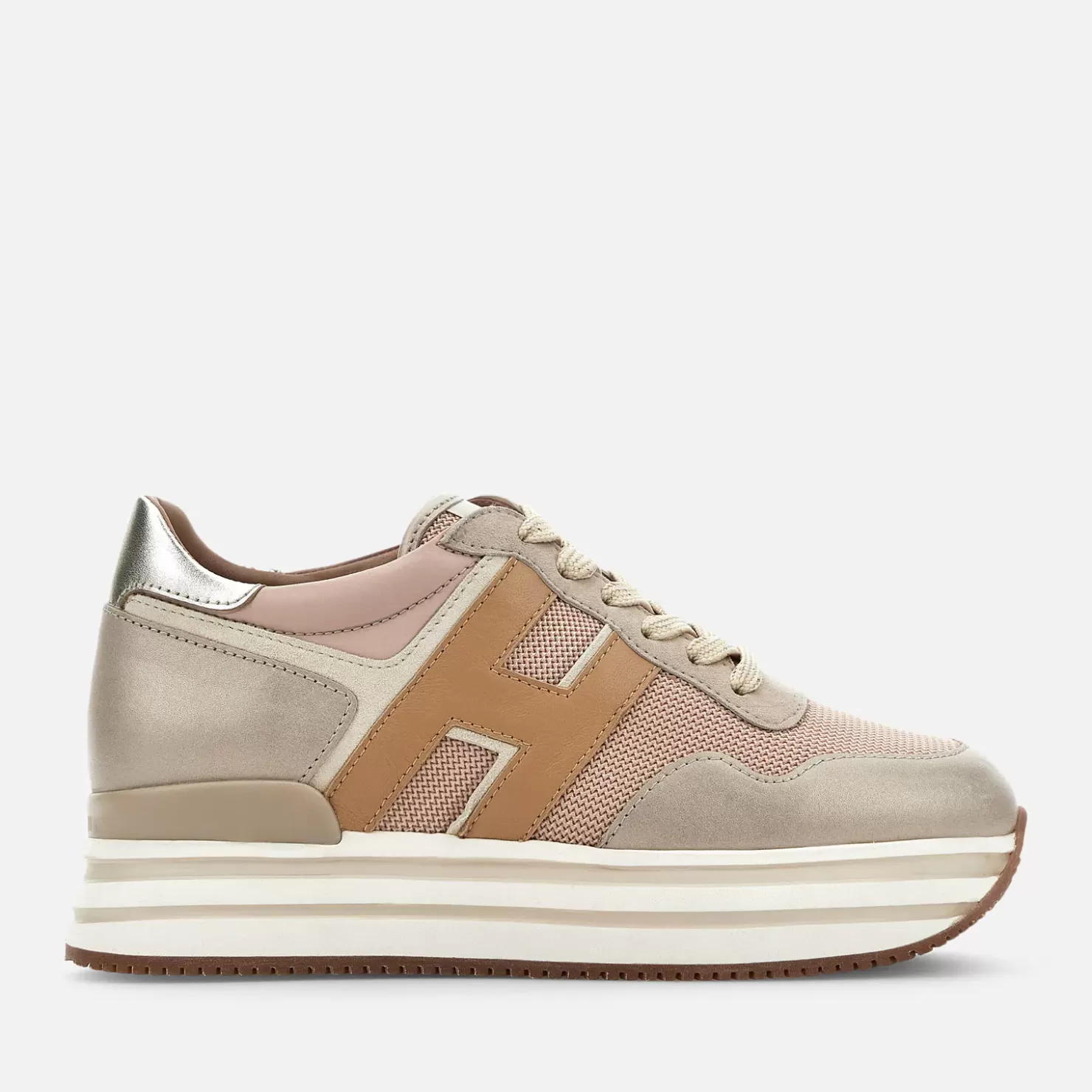 Plateauschuhe<Hogan Midi H222 Rosa/ Beige/ Braun