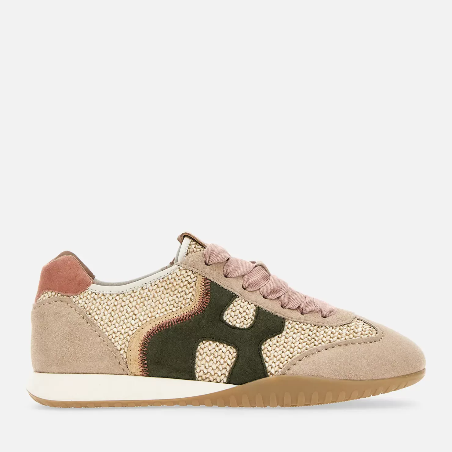 Flat Sneaker<Hogan Olympia-Z Beige/ Grun/ Rosa