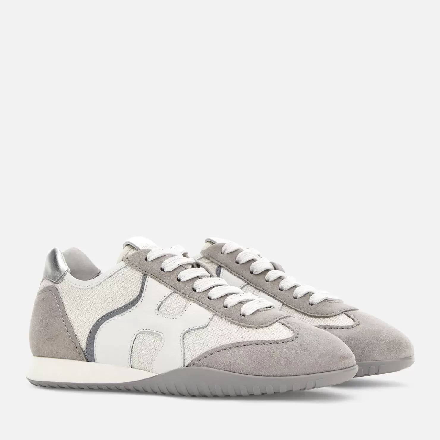 Flat Sneaker<Hogan Olympia-Z Grau/ Weiss/ Silber