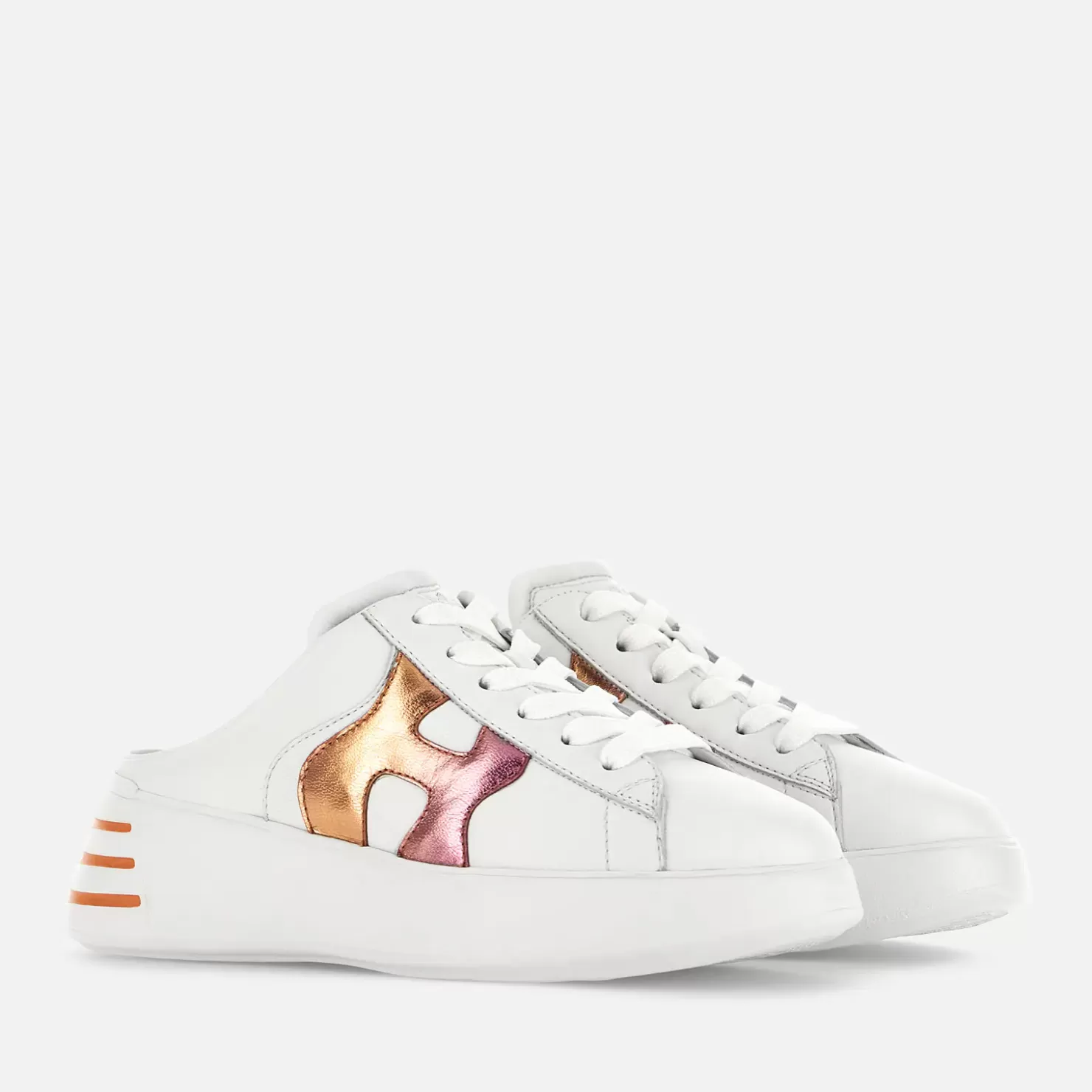 Chunky Sneakers<Hogan Rebel - Sabots Weiss/ Orange/ Rosa