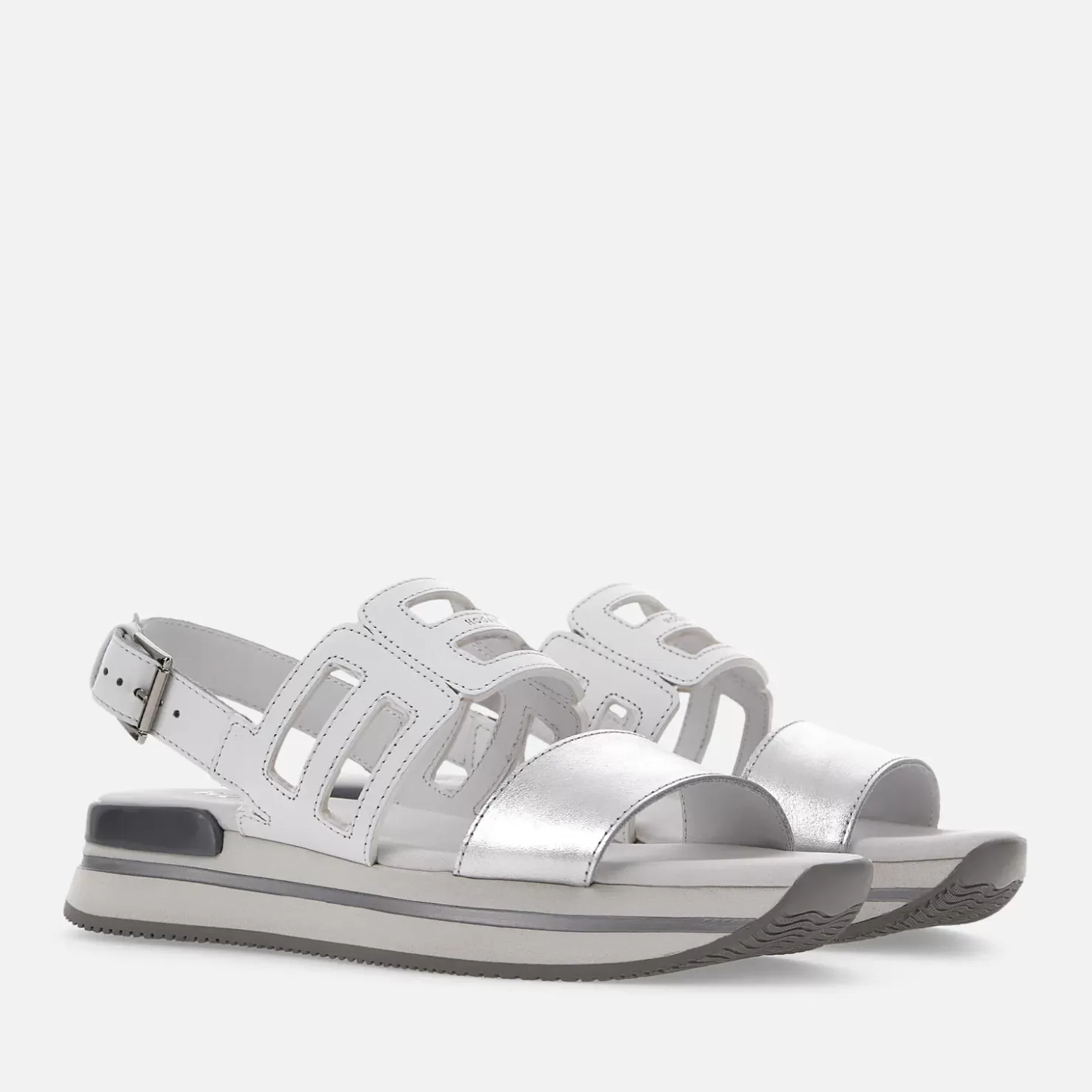 Sandalen & Mules<Hogan Sandalen H222 Weiss/ Silber