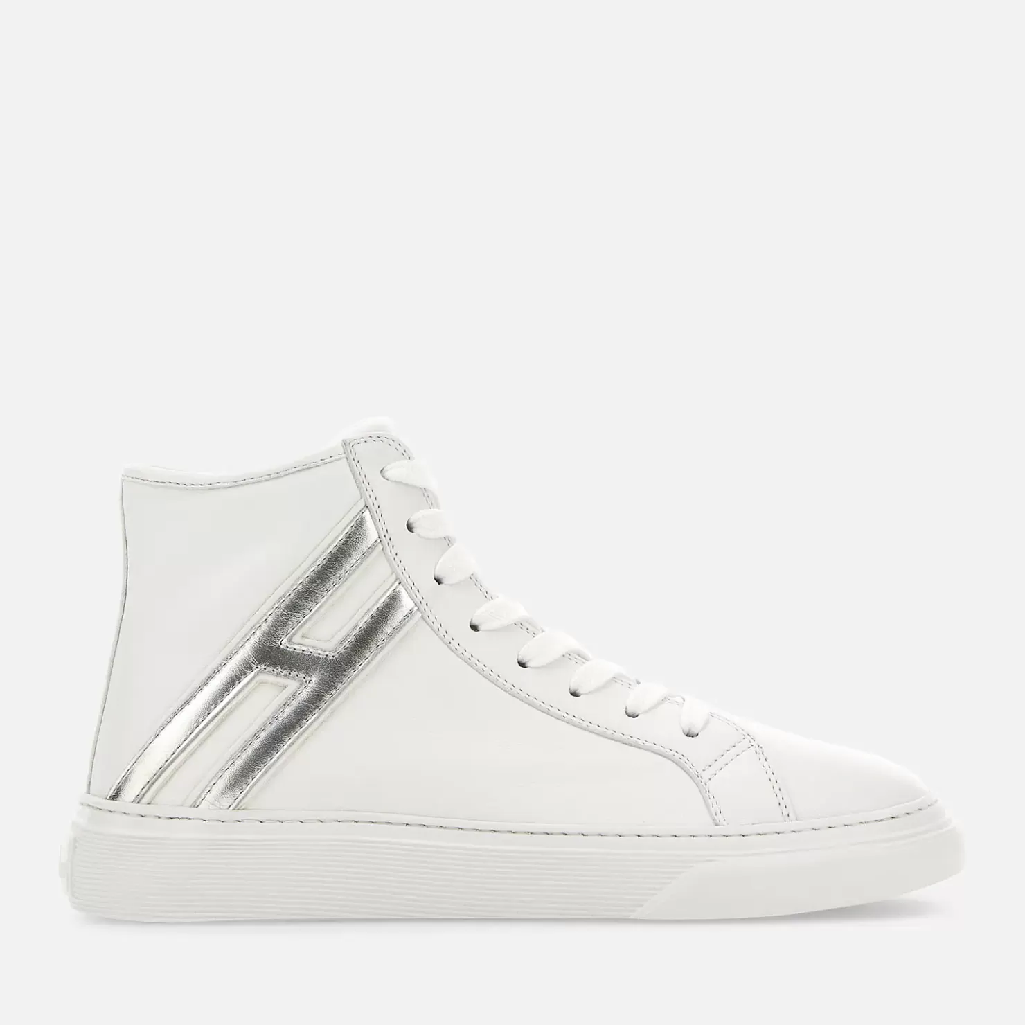 Flat Sneaker<Hogan Sneakers H365 High Top Silber/ Weiss