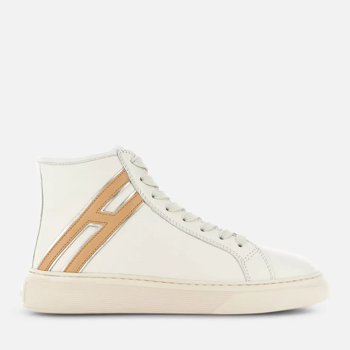 Flat Sneaker<Hogan Sneakers H365 High Top Elfenbein/ Braun