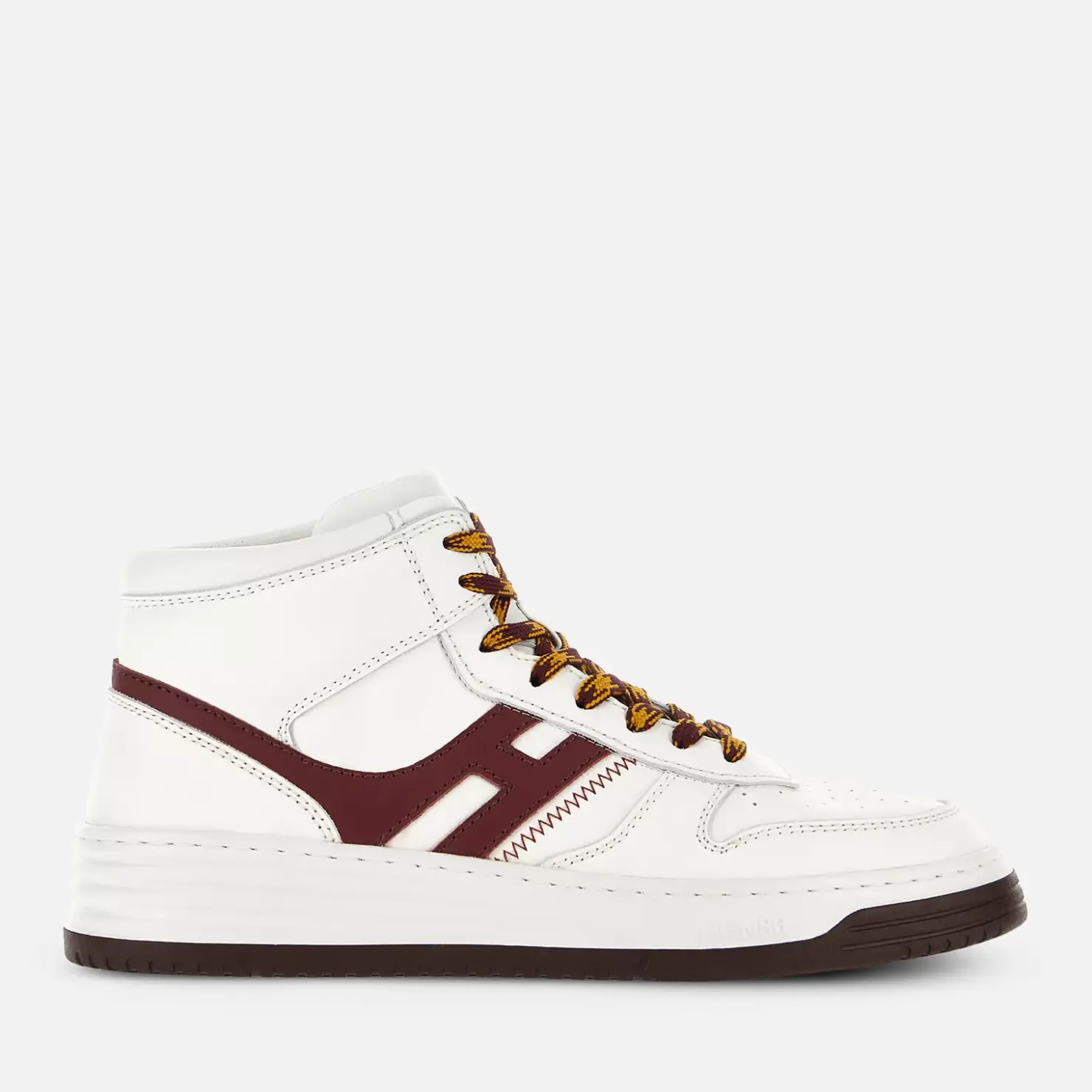 Flat Sneaker<Hogan Sneakers High Top H630 Weiss/ Bordeaux