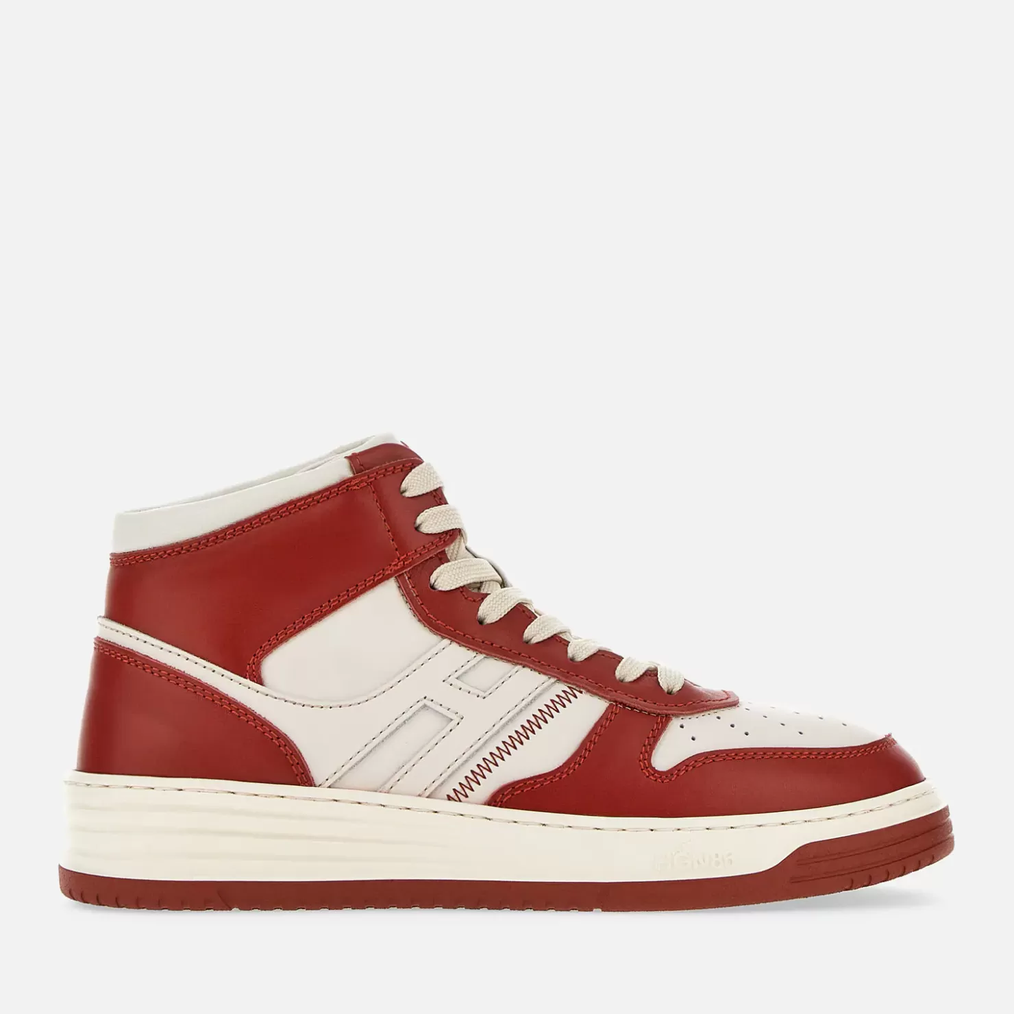 Flat Sneaker<Hogan Sneakers High Top H630 Weiss/ Rot