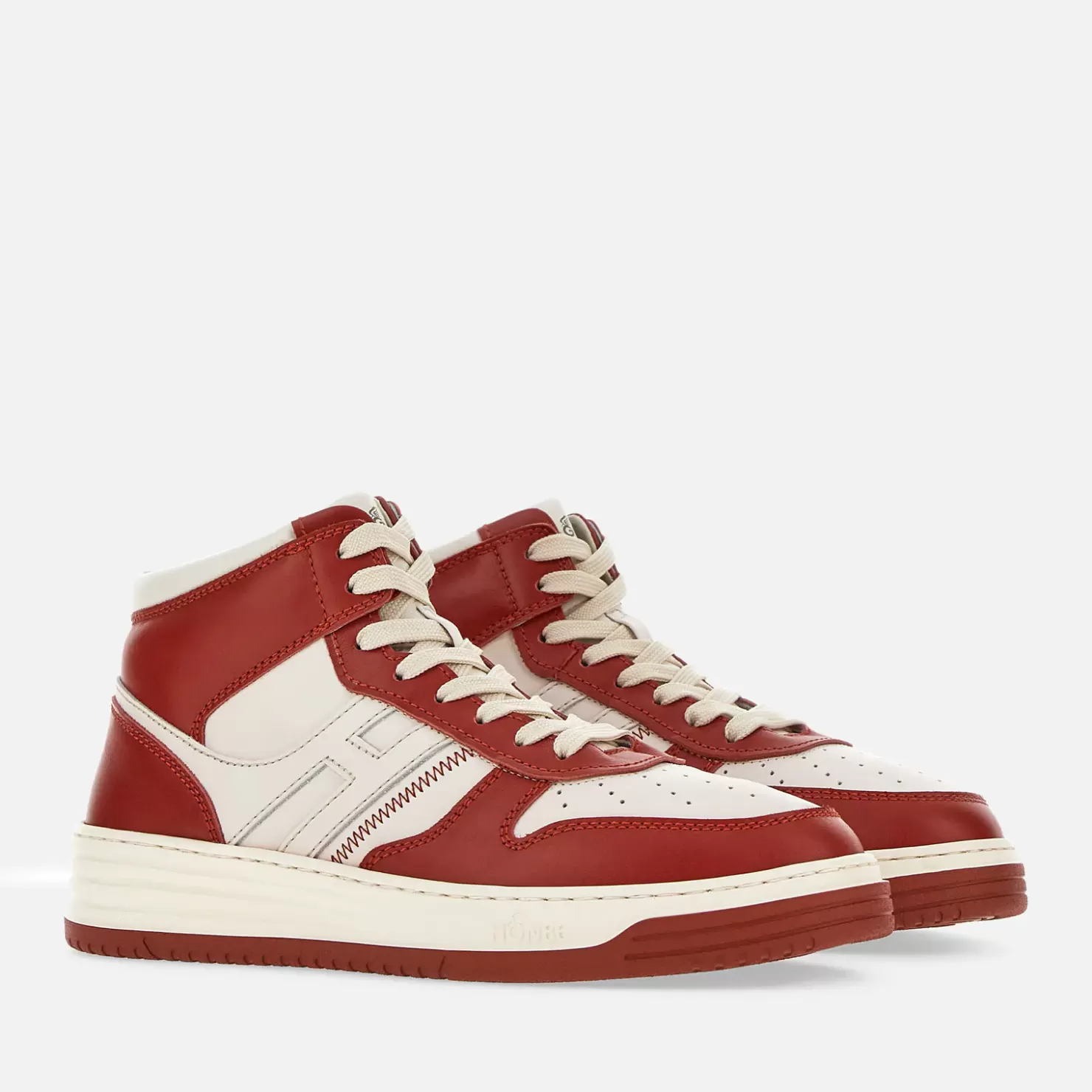 Flat Sneaker<Hogan Sneakers High Top H630 Weiss/ Rot