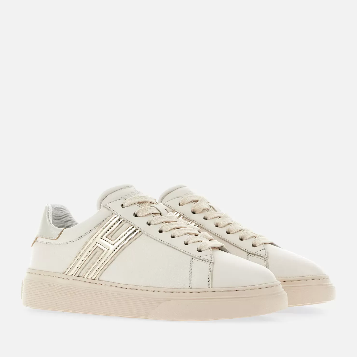 Flat Sneaker<Hogan Sneakers H365 Elfenbein/ Gold