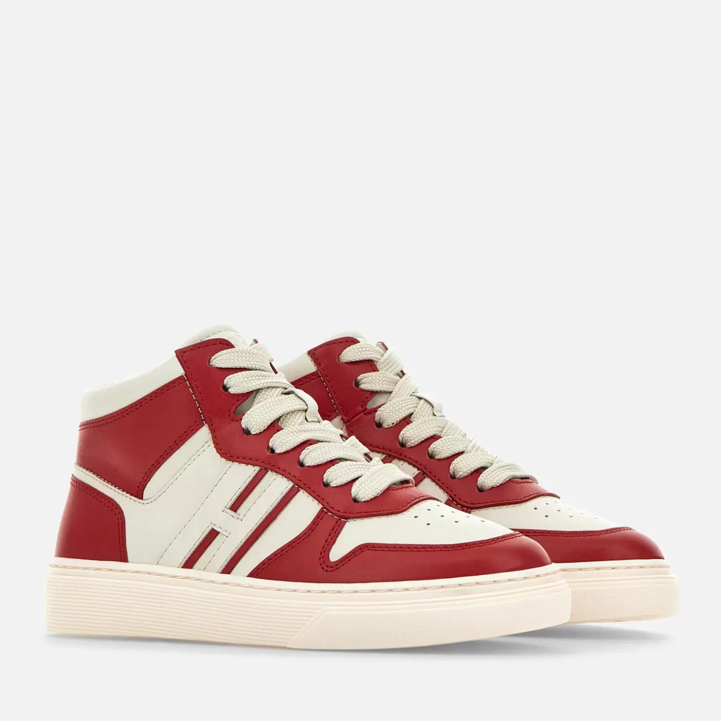 Junior<Hogan Sneakers H365 High Top Weiss/ Rot