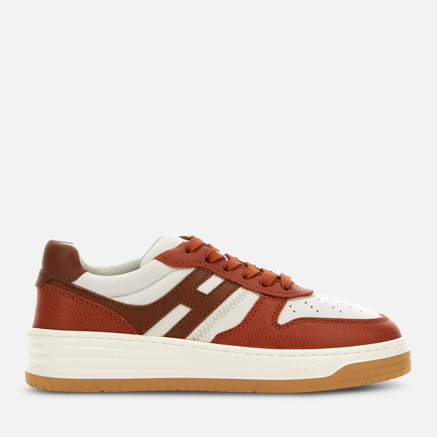 Flat Sneaker<Hogan Sneakers H630 Elfenbein/ Orange/ Braun