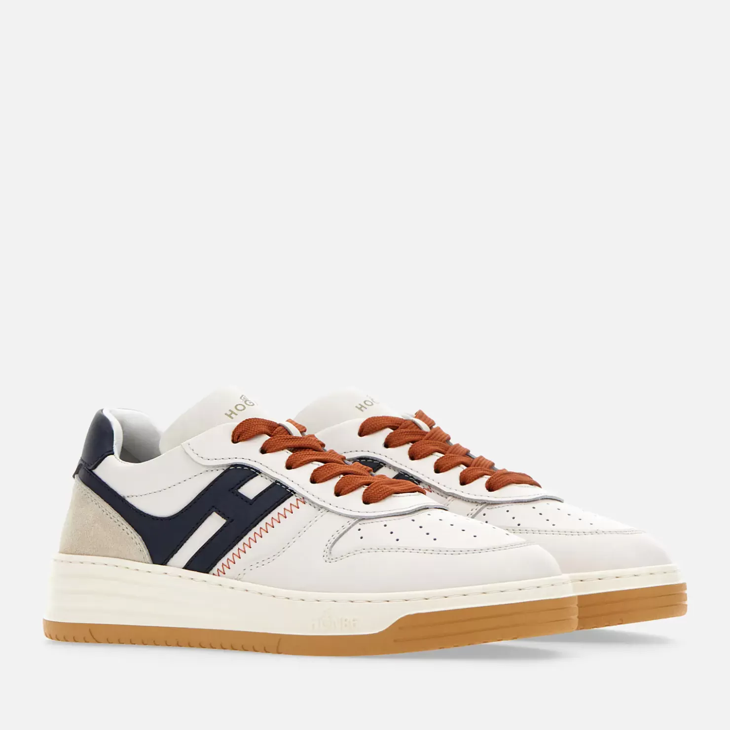 Flat Sneaker<Hogan Sneakers H630 Weiss/ Blau/ Orange