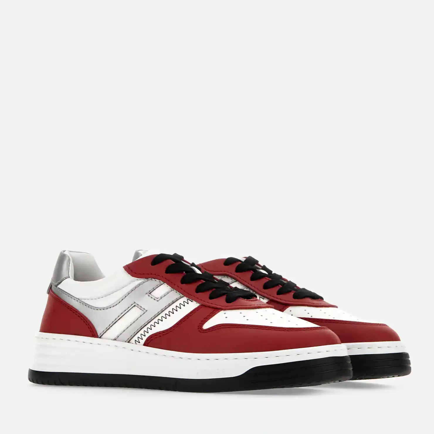 Flat Sneaker<Hogan Sneakers H630 Weiss/ Rot/ Grau