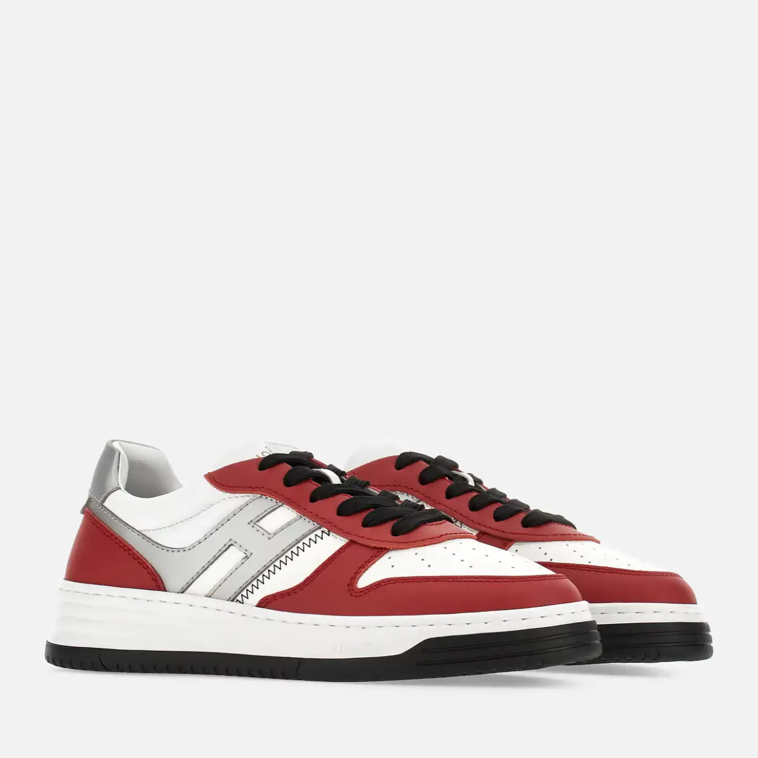 Flat Sneaker<Hogan Sneakers H630 Weiss/ Rot/ Silber