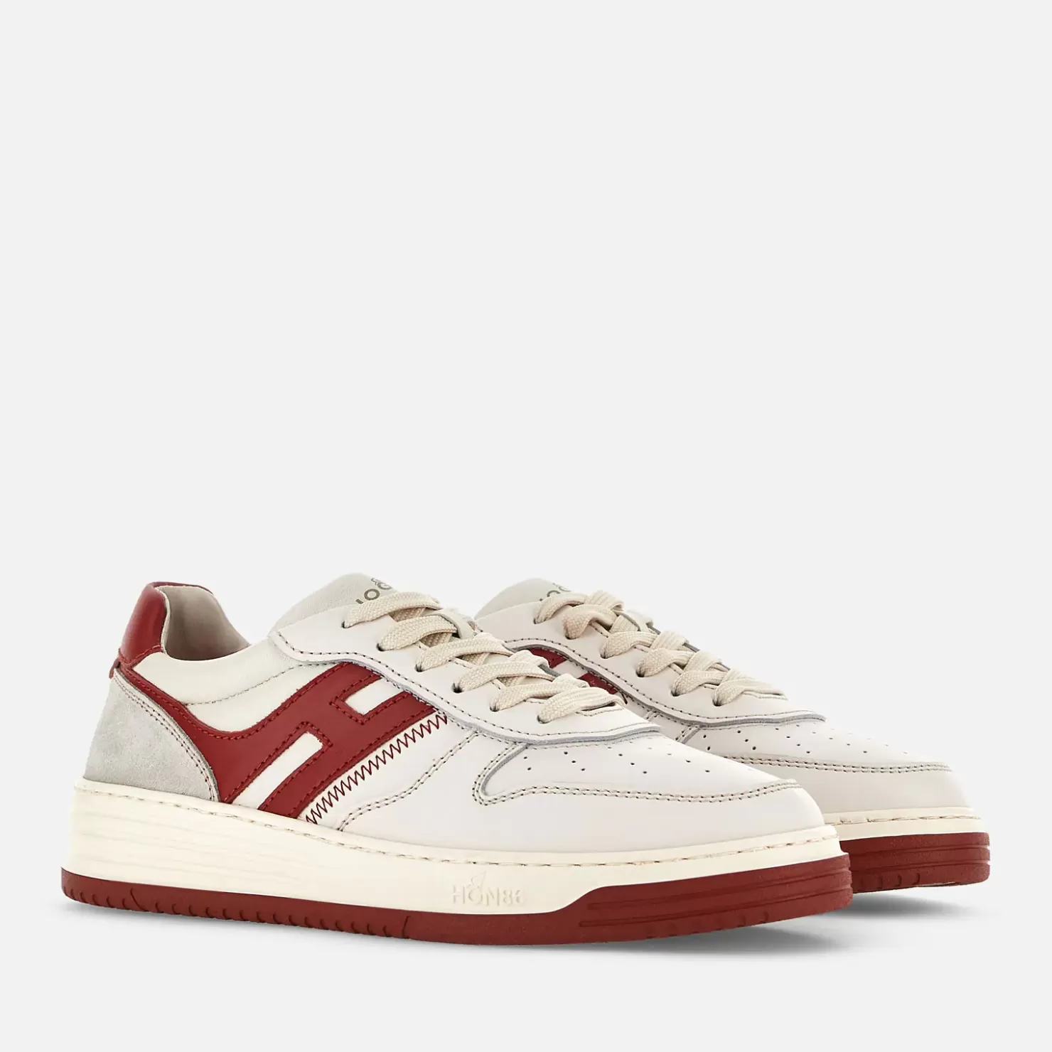 Flat Sneaker<Hogan Sneakers H630 Weiss/ Rot/ Grau