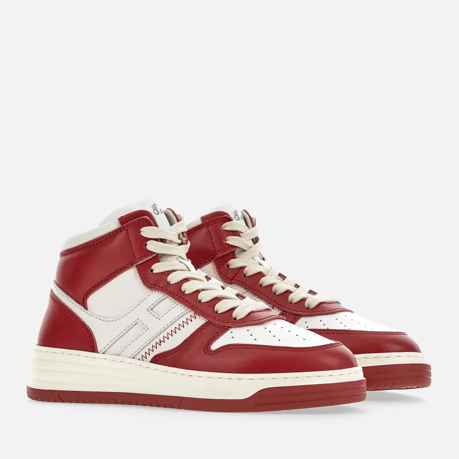 Flat Sneaker<Hogan Sneakers H630 High Top Weiss/ Rot