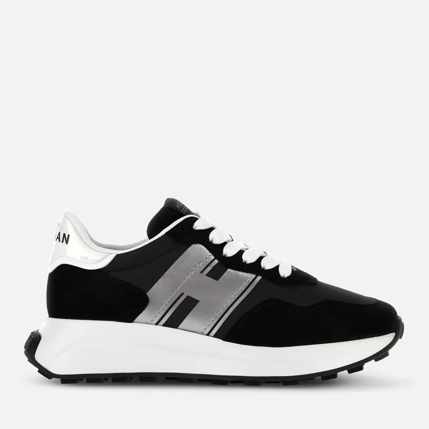 Sporty Sneakers<Hogan Sneakers H641 Schwarz/ Weiss/ Silber