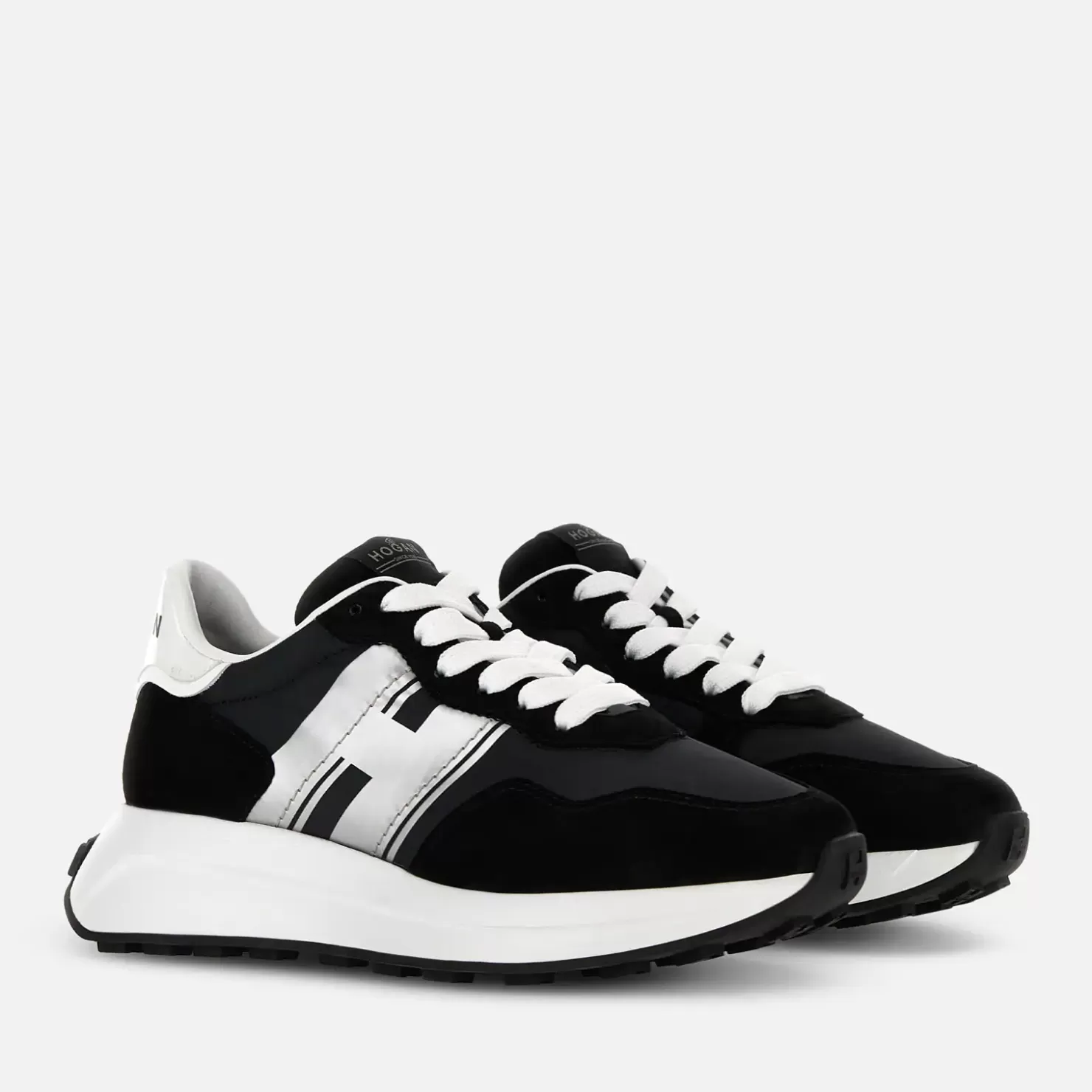 Sporty Sneakers<Hogan Sneakers H641 Schwarz/ Weiss/ Silber