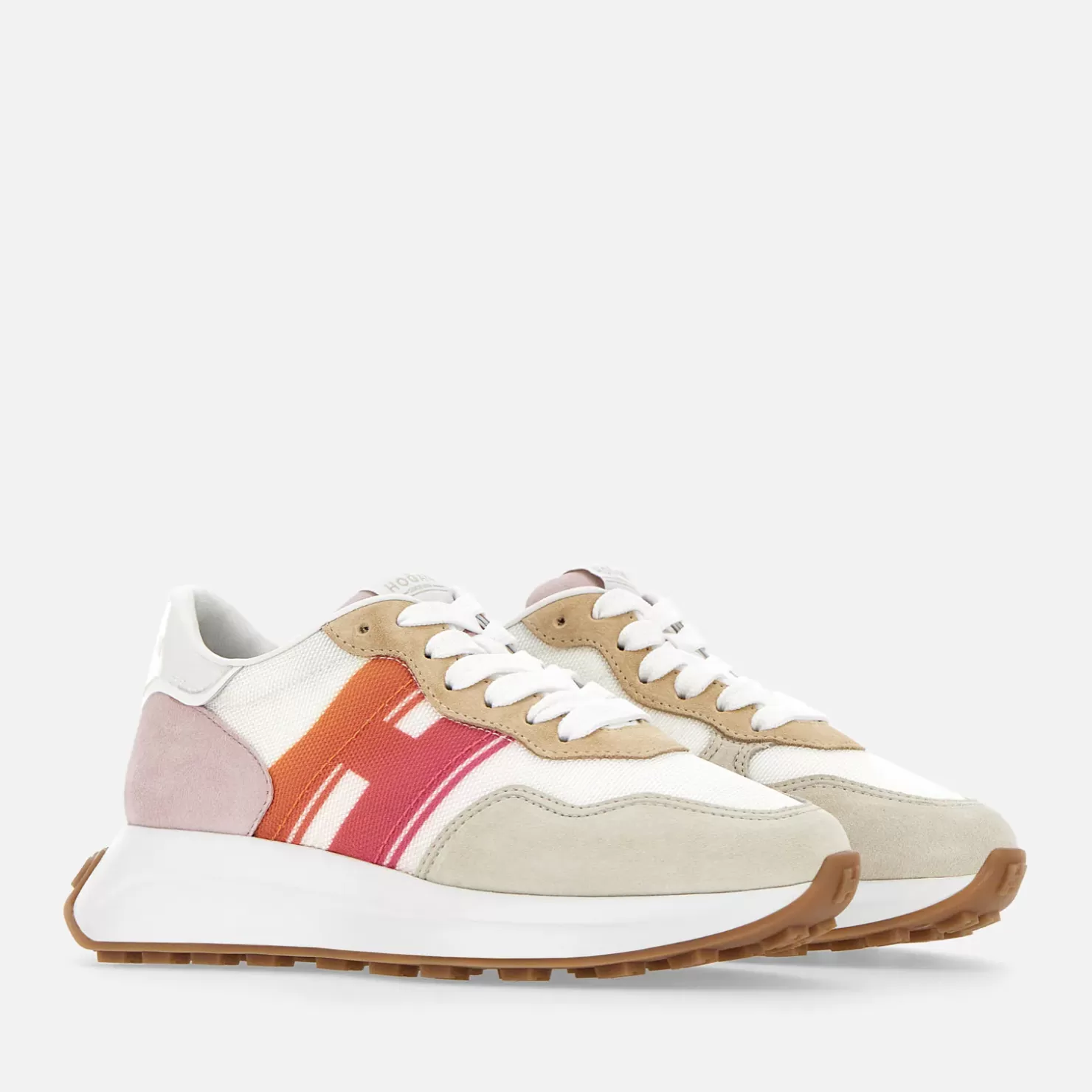 Sporty Sneakers<Hogan Sneakers H641 Weiss/ Beige/ Rosa