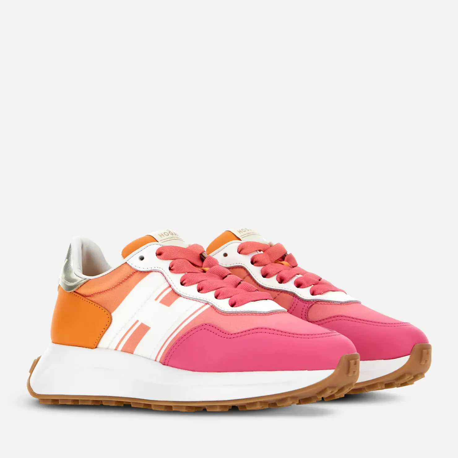 Sporty Sneakers<Hogan Sneakers H641 Weiss/ Orange/ Rosa