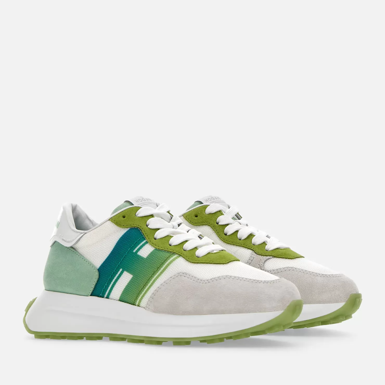 Sporty Sneakers<Hogan Sneakers H641 Grun/ Weiss/ Grau