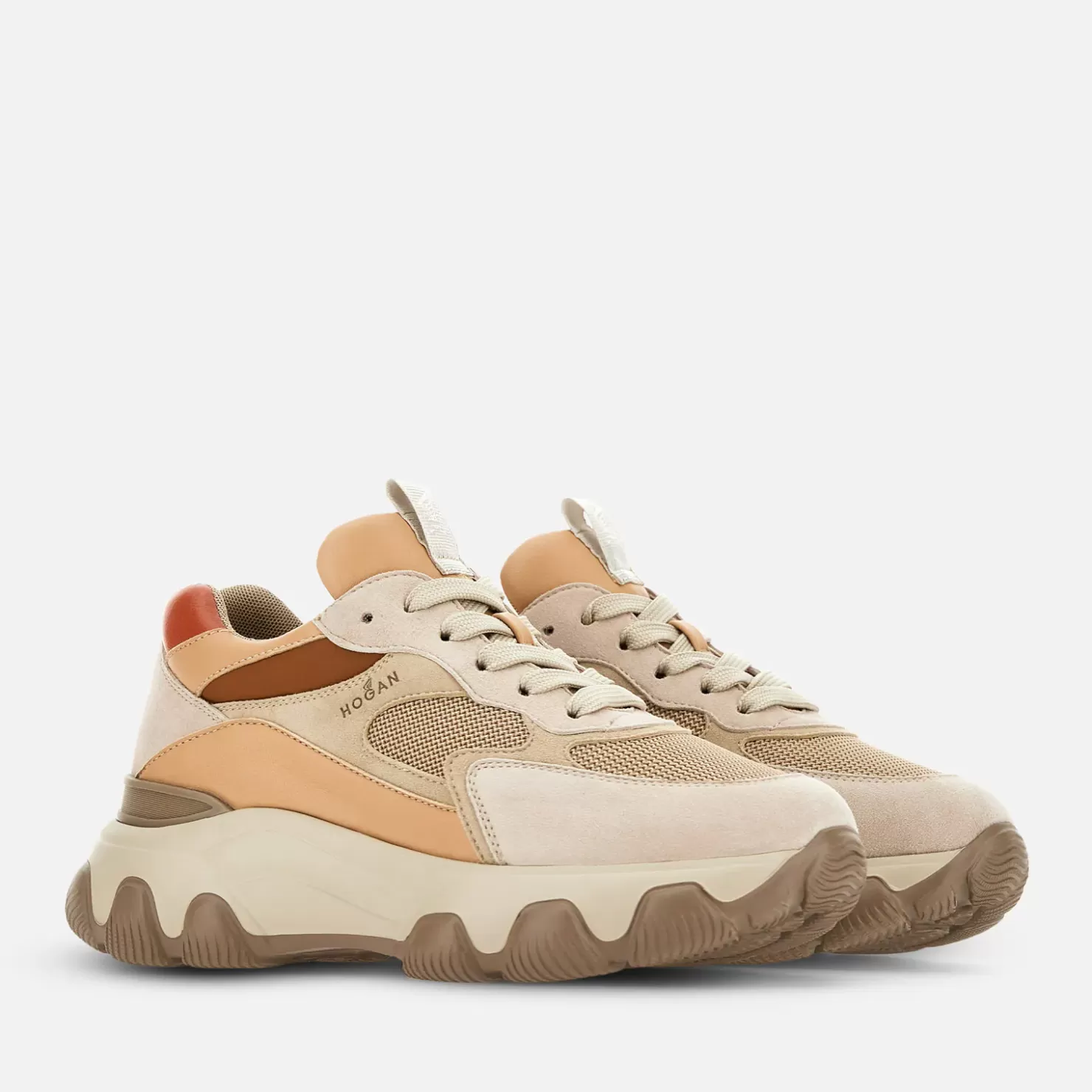 Chunky Sneakers<Hogan Sneakers Hyperactive Beige/ Braun/ Orange