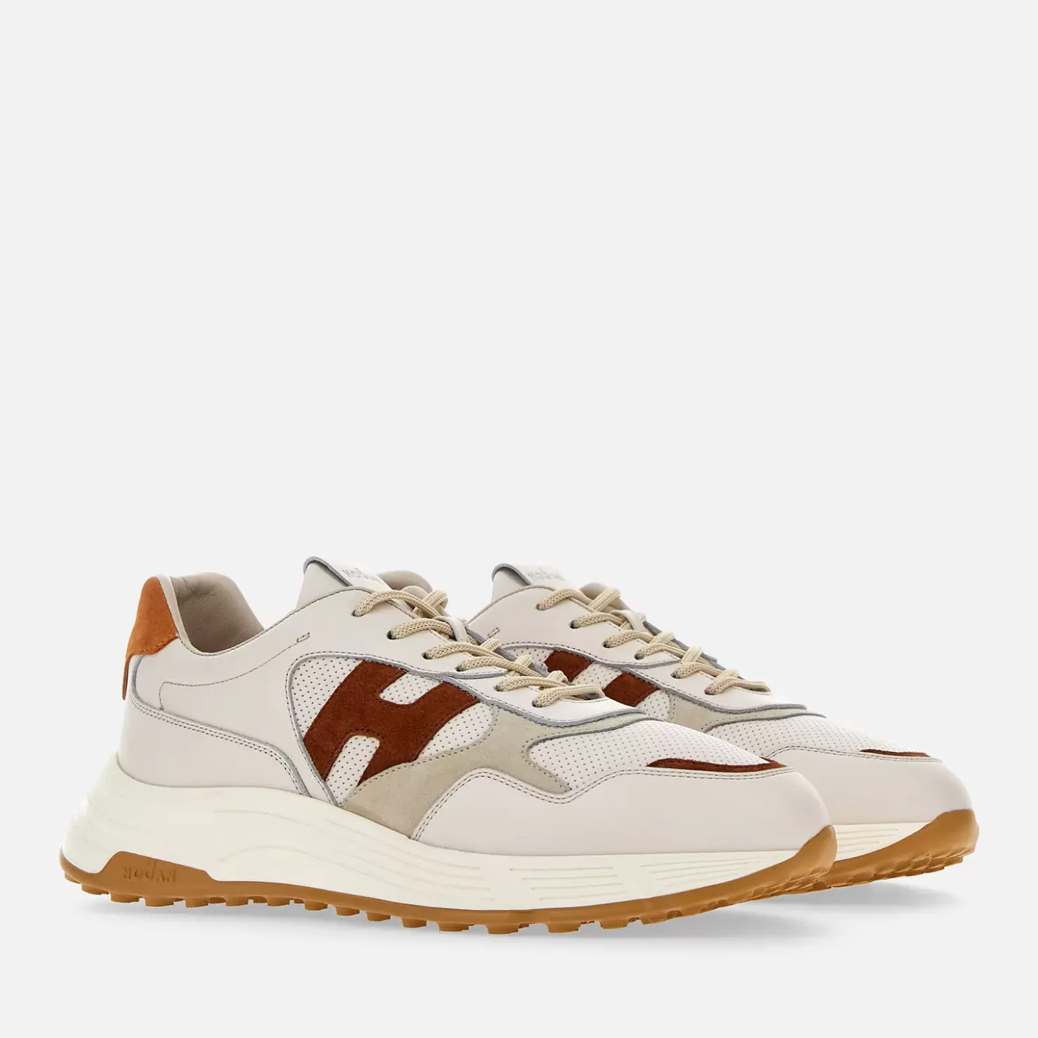 Sporty Sneaker<Hogan Sneakers Hyperlight Elfenbein/ Orange/ Braun