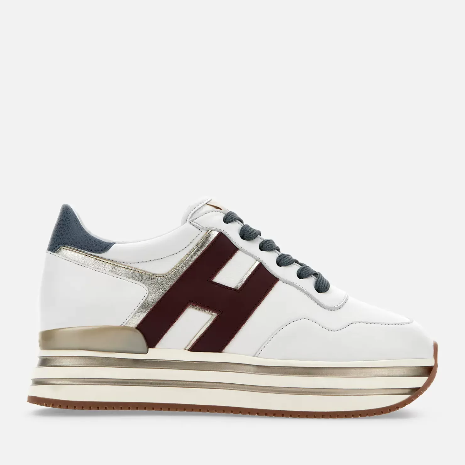 Plateauschuhe<Hogan Sneakers Midi H222 Weiss/ Rot/ Blau