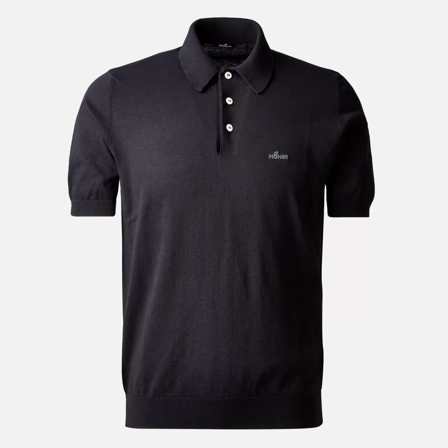 Bekleidung<Hogan Strickpoloshirt Aus Baumwolle Schwarz