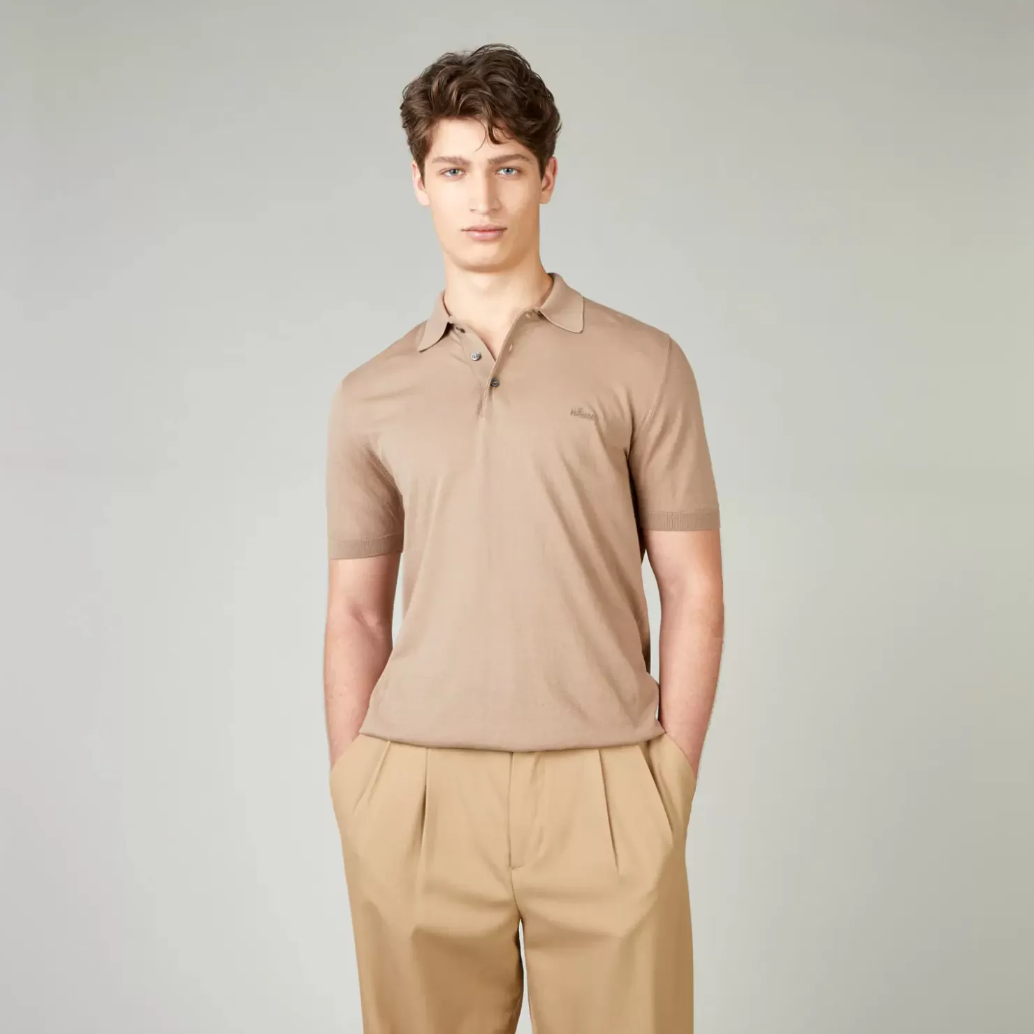 Bekleidung<Hogan Strickpoloshirt Aus Baumwolle Beige